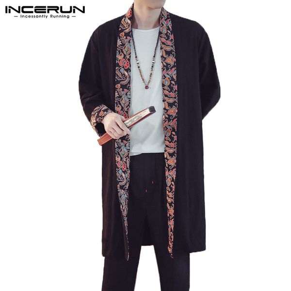incerun autumn men trench outwear long sleeve floral patchwork lapel cardigan casual long cloak coat men chinese style 5xl 2018, Tan;black
incerun autumn men trench outwear long sleeve floral patchwork lapel cardigan casual long cloak coat men chinese style 5xl 2018, Tan;black
