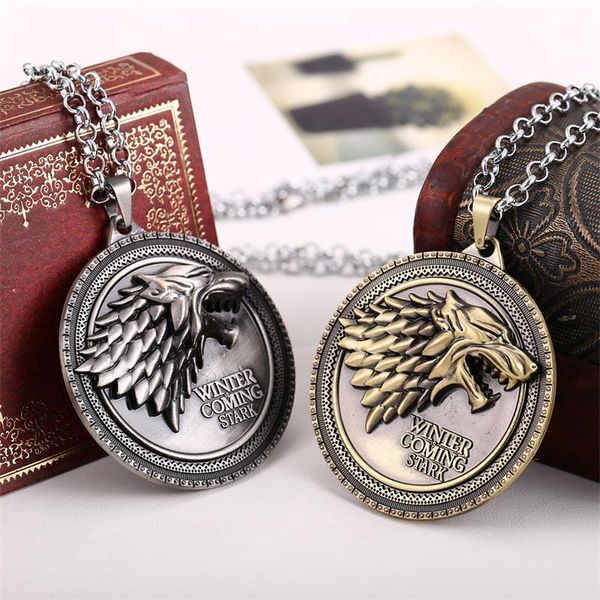 game of thrones necklace house stark wolf pendant necklaces winter coming necklaces for men women jewelry, Silver 
game of thrones necklace house stark wolf pendant necklaces winter coming necklaces for men women jewelry, Silver