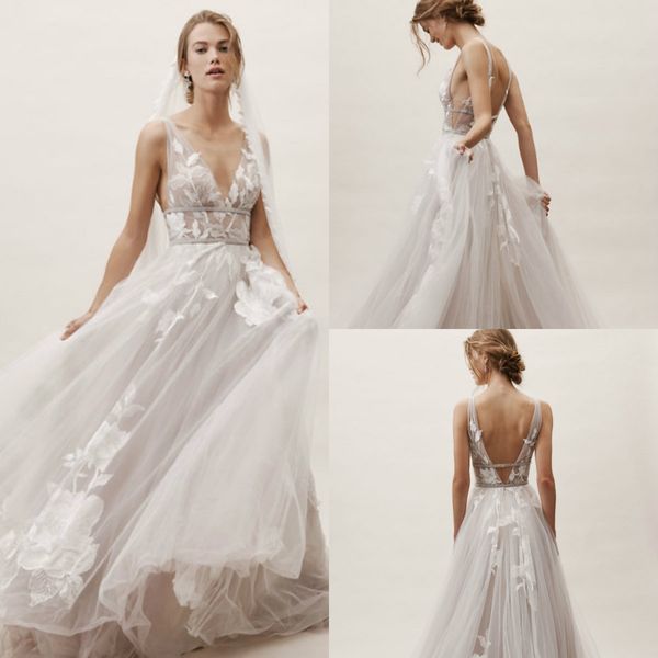 bhldn a line beach wedding dresses v neck backless lace appliqued sweep train boho wedding dress plus size bridal gowns, White
bhldn a line beach wedding dresses v neck backless lace appliqued sweep train boho wedding dress plus size bridal gowns, White