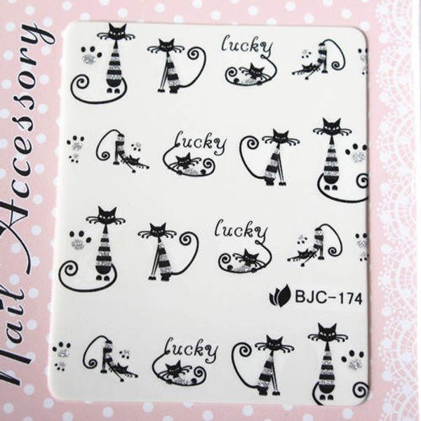 2pcs bjc151-176 cute black glitter water transfer decal nail art water decal cow skull bow anchor cat
2pcs bjc151-176 cute black glitter water transfer decal nail art water decal cow skull bow anchor cat