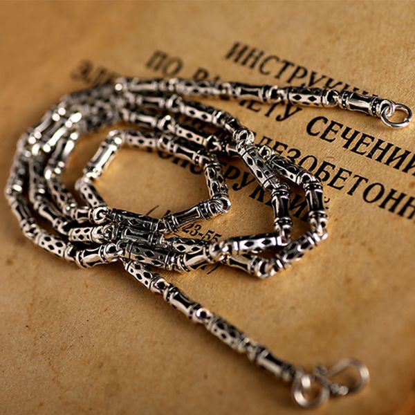 whole salezabra real 925 sterling silver 4mm 60cm bamboo shape men's long necklace vintage steampunk retro link chain cool silver jewelry
whole salezabra real 925 sterling silver 4mm 60cm bamboo shape men's long necklace vintage steampunk retro link chain cool silver jewelry