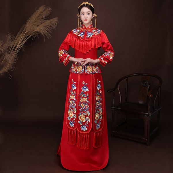 china traditional show bride dress clothes chinese style wedding gown red evening vintage dress formal kimono
china traditional show bride dress clothes chinese style wedding gown red evening vintage dress formal kimono