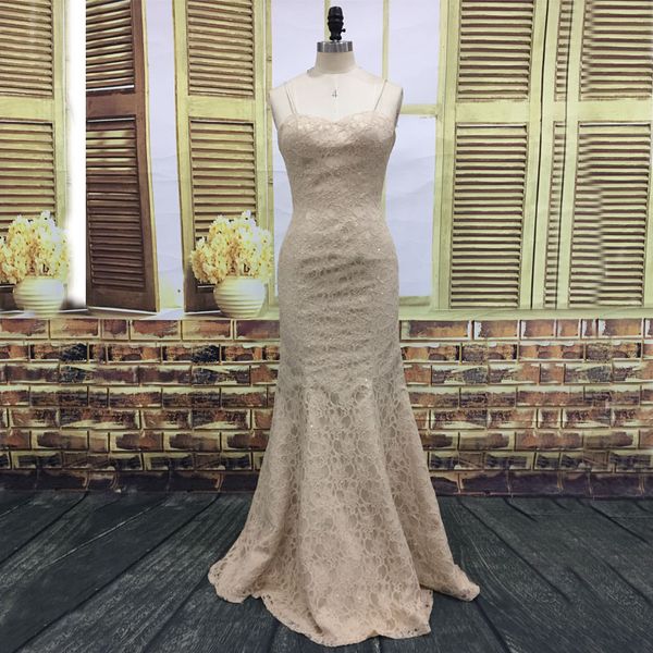real pictures champagne lace mermaid prom dresses sweetheart sleeveless spaghetti straps long formal evening party gowns with sequins, Black
real pictures champagne lace mermaid prom dresses sweetheart sleeveless spaghetti straps long formal evening party gowns with sequins, Black