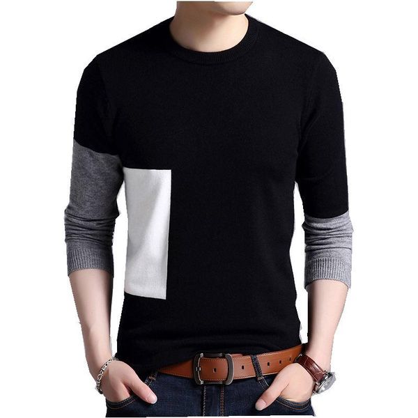 plus size 5xl large sizes patchwork o-neck pullover wool male sweater, White;black
plus size 5xl large sizes patchwork o-neck pullover wool male sweater, White;black