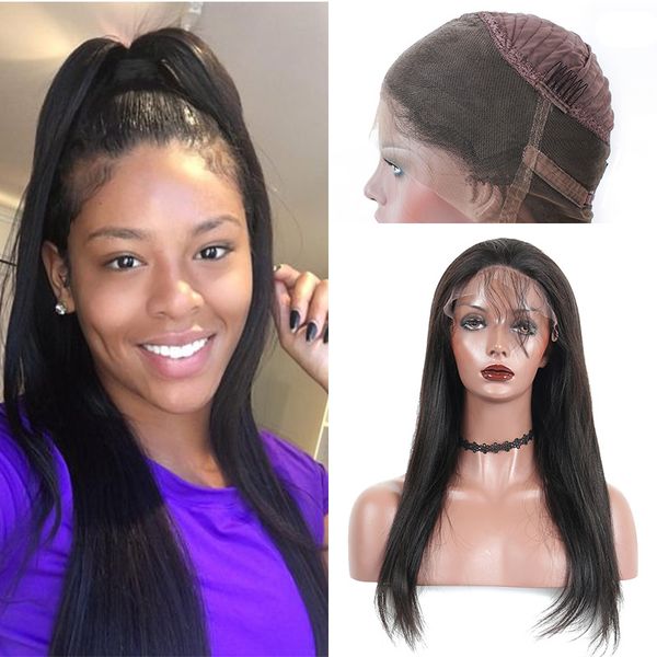360 lace frontal wigs human hair pre-plucked 360 lace frontal wigs silky straight natural color wig for black women brazilian human hair wig, Black;brown
360 lace frontal wigs human hair pre-plucked 360 lace frontal wigs silky straight natural color wig for black women brazilian human hair wig, Black;brown