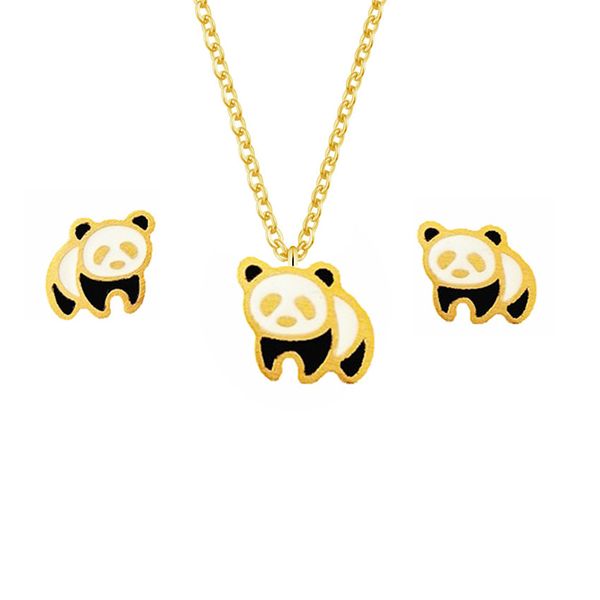 gorgeous tale chinese national treasure cute panda charms necklace and earrings jewelry set stainless steel women necklace party, Silver
gorgeous tale chinese national treasure cute panda charms necklace and earrings jewelry set stainless steel women necklace party, Silver
