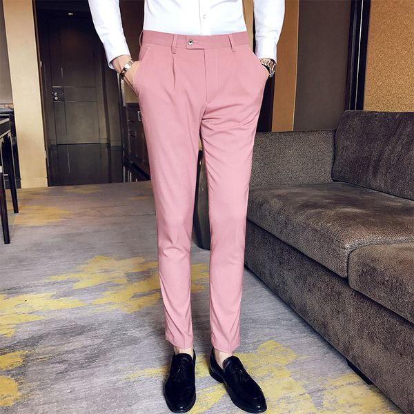 2018 new men's fashion boutique cotton solid color formal wedding dress suit pants mens slim casual business suit pants trousers, Black
2018 new men's fashion boutique cotton solid color formal wedding dress suit pants mens slim casual business suit pants trousers, Black