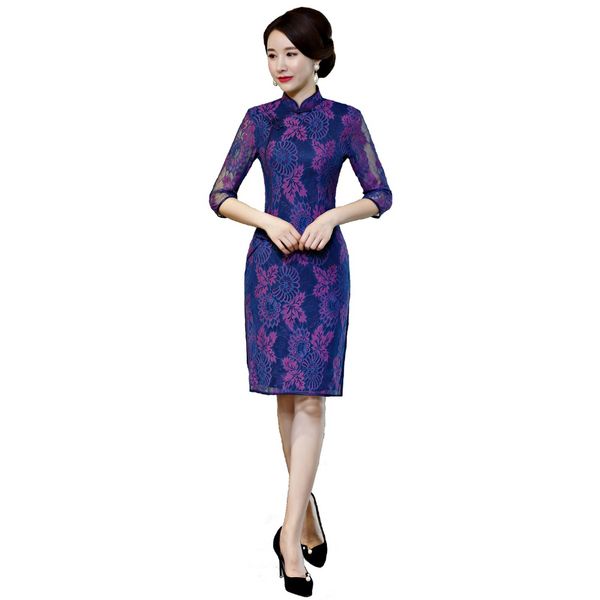 ethnic clothing shanghai story half sleeve chinese style dress traditional lace cheongsam knee length qipao for women, Red
ethnic clothing shanghai story half sleeve chinese style dress traditional lace cheongsam knee length qipao for women, Red