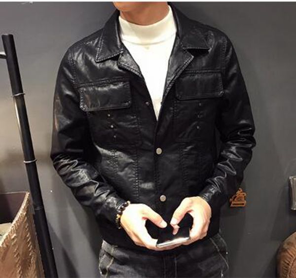 men's fall european american fashion korean style xiushen british quality leisure lapel single breasted wash rivet jacket /m-3xl, Black
men's fall european american fashion korean style xiushen british quality leisure lapel single breasted wash rivet jacket /m-3xl, Black