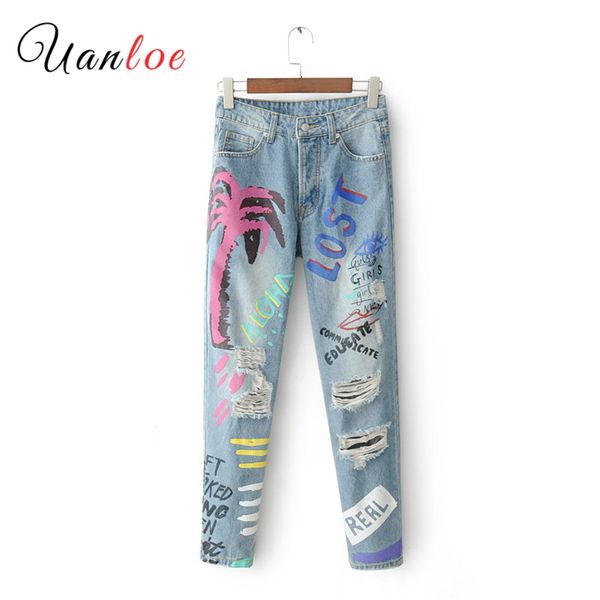 2018 denim harem pants woman jeans letters pattern printed boyfriend jeans for women casual ripped new femal, Blue
2018 denim harem pants woman jeans letters pattern printed boyfriend jeans for women casual ripped new femal, Blue