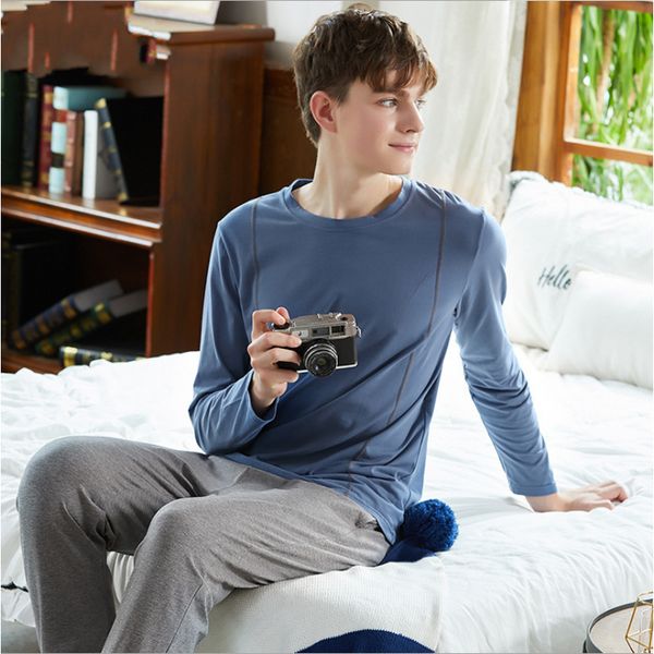 2018 autumn brand homewear men causal pajama sets male soft cotton sleepwear suit men's long sleeve o-neck collar t shirt +pants, Black;brown
2018 autumn brand homewear men causal pajama sets male soft cotton sleepwear suit men's long sleeve o-neck collar t shirt +pants, Black;brown