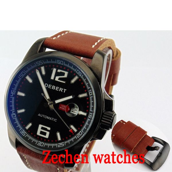 debert 44mm fashion watch men's automatic mechanical watch men's calendar mechanical watches men, Slivery;brown
debert 44mm fashion watch men's automatic mechanical watch men's calendar mechanical watches men, Slivery;brown