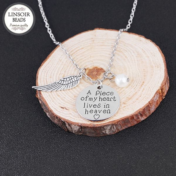 linsoir vintage silver angel wing pendent necklace "a piece of my heart lives in heaven " memorial necklace for women jewerly
linsoir vintage silver angel wing pendent necklace "a piece of my heart lives in heaven " memorial necklace for women jewerly