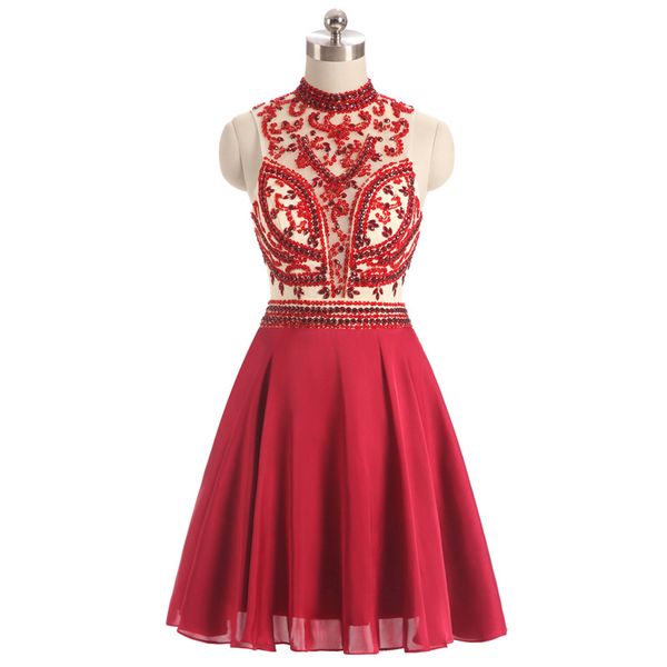homecoming dresses sheer neckline nude lining dark red party dress major beading sequins prom gowns cheap, Blue;pink
homecoming dresses sheer neckline nude lining dark red party dress major beading sequins prom gowns cheap, Blue;pink