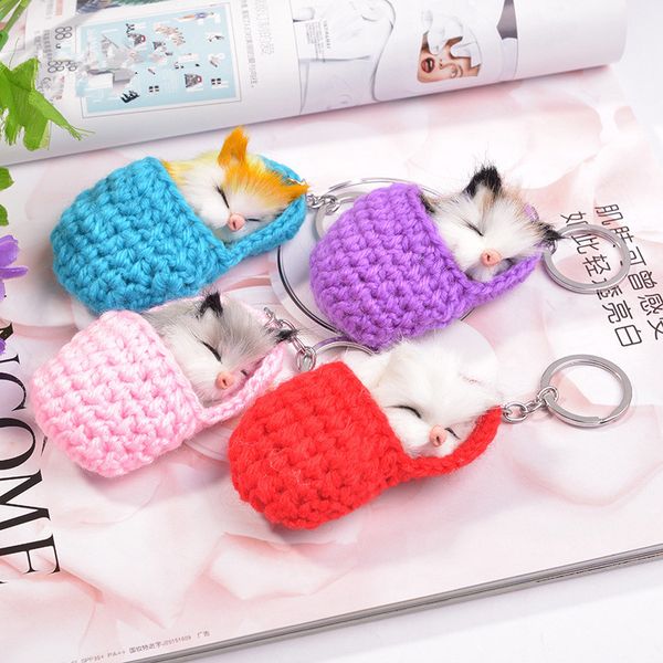 1pc lovely sleeping cat keychains fashion plush animal key chains pendant car key rings holder women bag charm girls jewelry, Silver
1pc lovely sleeping cat keychains fashion plush animal key chains pendant car key rings holder women bag charm girls jewelry, Silver