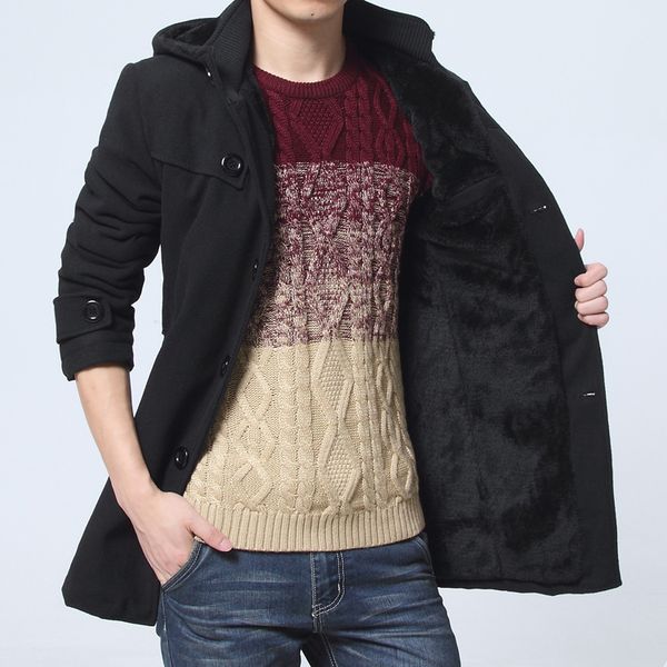 2018 korean winter jackets men thicken mens hooded wool coat velvet warm men's woolen long overcoat male long trench coat man, Black
2018 korean winter jackets men thicken mens hooded wool coat velvet warm men's woolen long overcoat male long trench coat man, Black