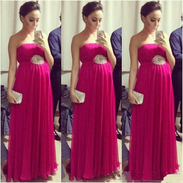 Fuchsia Empire Pregnant Prom Dresses 2017 Strapless Sleeveless Pleated Maternity Women Evening Formal Dress Red Carpet Gowns Celebrity
Fuchsia Empire Pregnant Prom Dresses 2017 Strapless Sleeveless Pleated Maternity Women Evening Formal Dress Red Carpet Gowns Celebrity