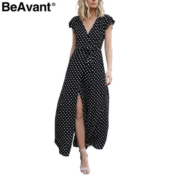 beavant polka dot deep v neck dress women high waist tie bow long dress streetwear 2018 new casual boho maxi vestidos, White;black
beavant polka dot deep v neck dress women high waist tie bow long dress streetwear 2018 new casual boho maxi vestidos, White;black