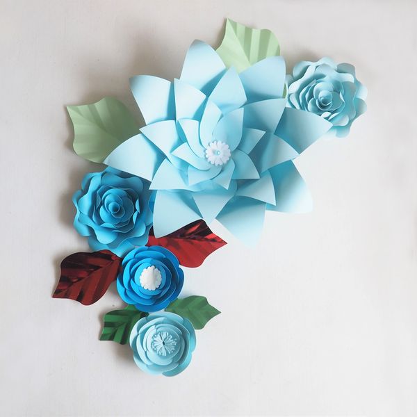 diy giant paper artificial flowers wedding fleurs artificielles backdrop artificial rose 5pcs+6 leave party decor nursery blue
diy giant paper artificial flowers wedding fleurs artificielles backdrop artificial rose 5pcs+6 leave party decor nursery blue