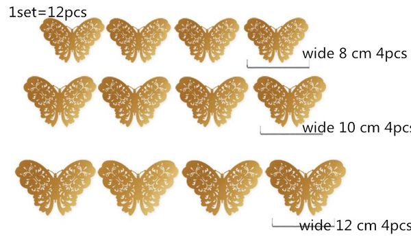 gold silver 12pcs/set 3d pvc wall stickers butterflies hollow diy home decor poster rooms wall decoration party wedding
gold silver 12pcs/set 3d pvc wall stickers butterflies hollow diy home decor poster rooms wall decoration party wedding