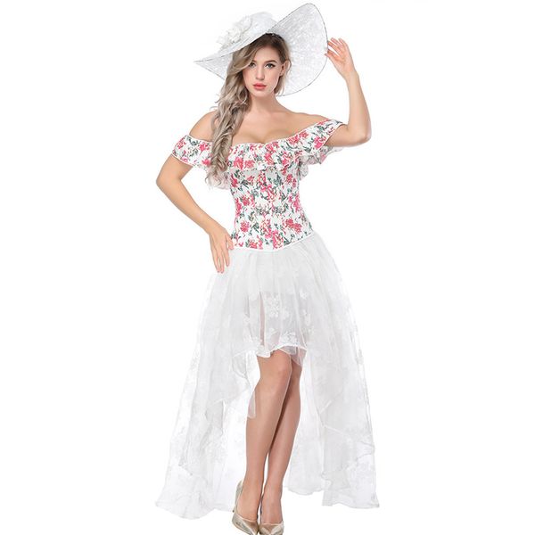 white floral corsets and bustiers gothic corset dress victorian steampunk costumes burlesque outfit party korsefor women, Black;white
white floral corsets and bustiers gothic corset dress victorian steampunk costumes burlesque outfit party korsefor women, Black;white
