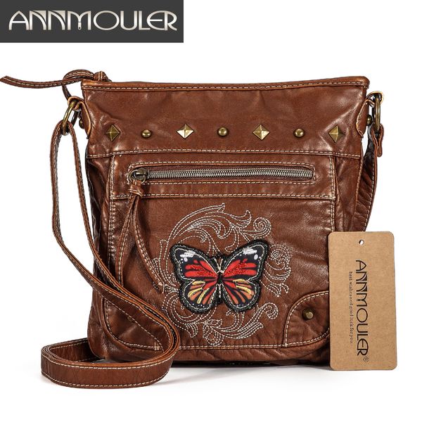 annmouler vintage women shoulder bag 2 colors crossbody bag butterfly embroidery soft messenger bag for ladies pu leather purse d18101303
annmouler vintage women shoulder bag 2 colors crossbody bag butterfly embroidery soft messenger bag for ladies pu leather purse d18101303