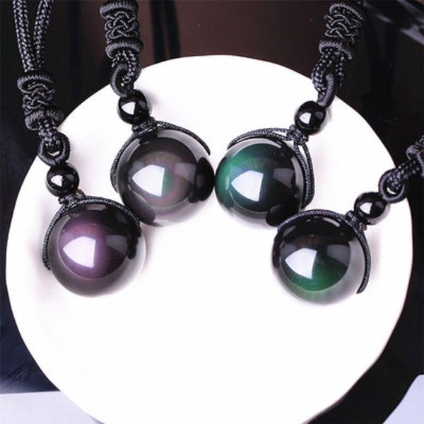 natural stone black obsidian rainbow eye beads ball transfer lucky love pendants necklaces for women men couple jewelry gift, Silver
natural stone black obsidian rainbow eye beads ball transfer lucky love pendants necklaces for women men couple jewelry gift, Silver