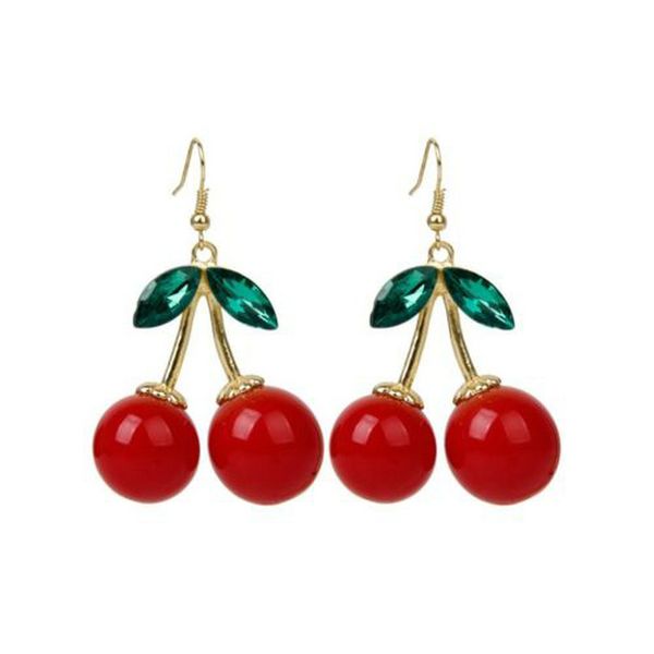 1 pair women fashion cherry drop dangles rhinestone ear studs earrings elegant temperament jewelry gift, Silver
1 pair women fashion cherry drop dangles rhinestone ear studs earrings elegant temperament jewelry gift, Silver