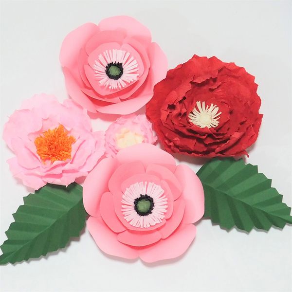 giant crepe paper artificial flowers 5pcs + 2pcs green leaves wedding & event decor baby nursery handmade crafts customized
giant crepe paper artificial flowers 5pcs + 2pcs green leaves wedding & event decor baby nursery handmade crafts customized
