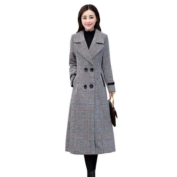wool coat women new double breasted winter jacket loose large size plaid long outerwear female basic coats nw671, Black
wool coat women new double breasted winter jacket loose large size plaid long outerwear female basic coats nw671, Black