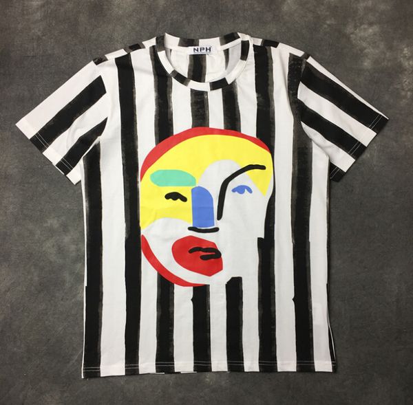 fashion new casual t-shirt summer short sleeve mens tees shirt a portrait black white stripes print pattern, White;black
fashion new casual t-shirt summer short sleeve mens tees shirt a portrait black white stripes print pattern, White;black