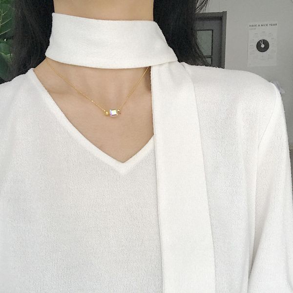 925 sterling silver advanced crystal neckl round square simple design wild fashion necklace for women charms fine jewelry
925 sterling silver advanced crystal neckl round square simple design wild fashion necklace for women charms fine jewelry