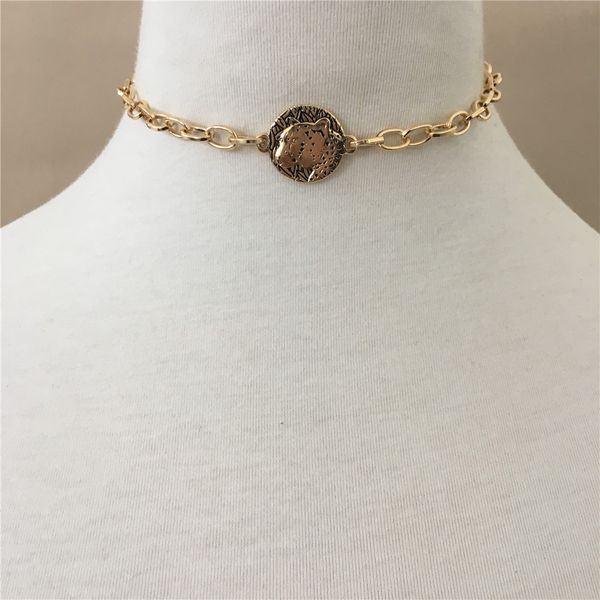 trendy gold color plating leopard pendant courage choker necklace women girl necklace, Golden;silver
trendy gold color plating leopard pendant courage choker necklace women girl necklace, Golden;silver