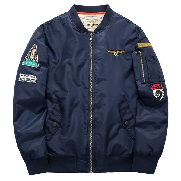 2017 men's parkas 6xl mens casual embroidery flight army green bomber jacket men's baseball coats, Black
2017 men's parkas 6xl mens casual embroidery flight army green bomber jacket men's baseball coats, Black