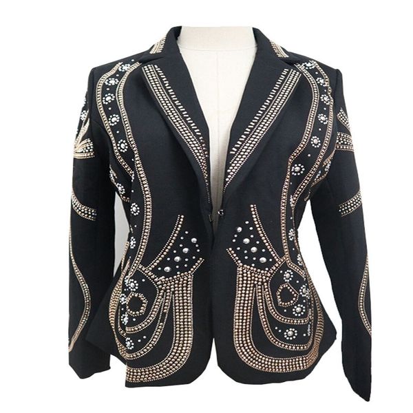 jsxdhk luxury designer autumn women jacket 2018 runway rivet beading long sleeve turn down collar lady slim jacket coat, Black;brown
jsxdhk luxury designer autumn women jacket 2018 runway rivet beading long sleeve turn down collar lady slim jacket coat, Black;brown