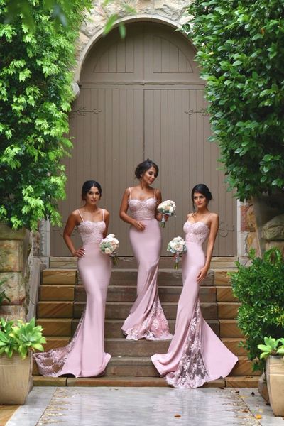 pink lace 2018 mermaid bridesmaid dresses spaghetti straps applique wedding party gowns formal gowns maid of honor dress vestidos, White;pink
pink lace 2018 mermaid bridesmaid dresses spaghetti straps applique wedding party gowns formal gowns maid of honor dress vestidos, White;pink