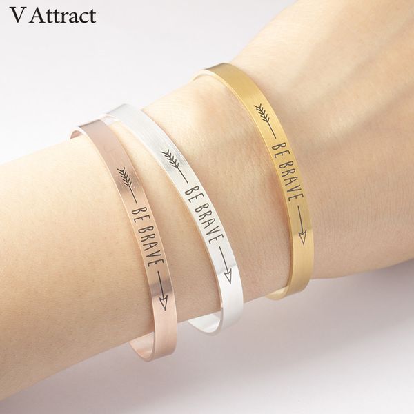 v attract 2017 inspiration rose gold be brave cuff bracelets & bangles for women men jewelry graduation stainless steel pulseira, Black
v attract 2017 inspiration rose gold be brave cuff bracelets & bangles for women men jewelry graduation stainless steel pulseira, Black
