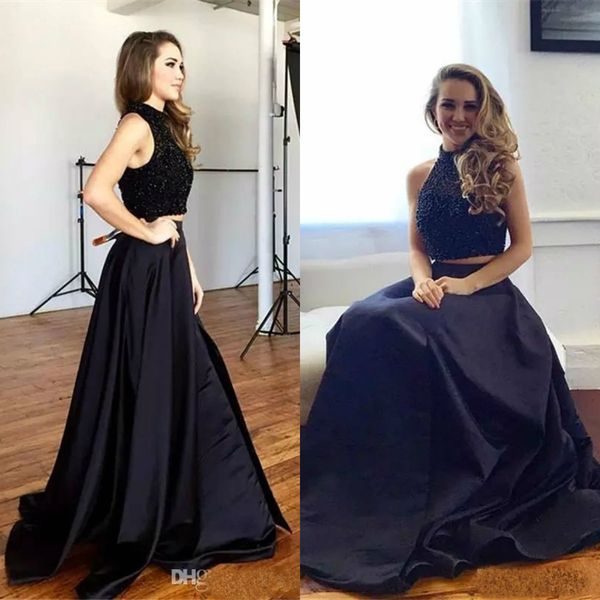 elegant two pieces prom dresses custom made lace appliques beaded satin evening dresses sweep train black party gowns
elegant two pieces prom dresses custom made lace appliques beaded satin evening dresses sweep train black party gowns