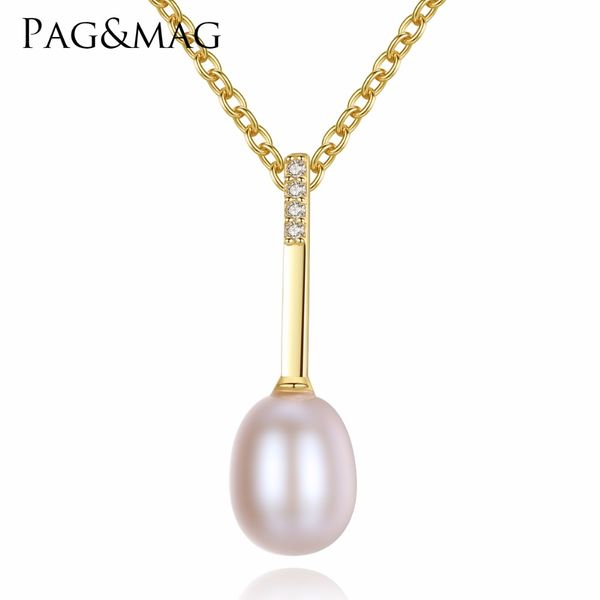pag&mag natural pearl gold color long thin pendant necklace with 925 sterling silver chain fine jewelry for girl elegant party
pag&mag natural pearl gold color long thin pendant necklace with 925 sterling silver chain fine jewelry for girl elegant party