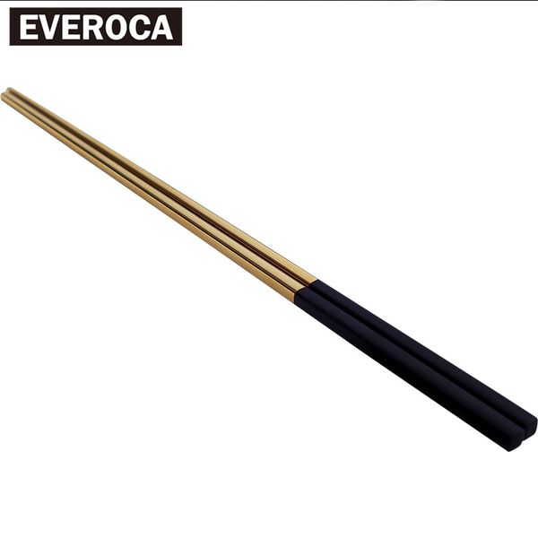 1 pair stainless steel chopsticks korea non-slip reusable western plated black gold tableware
1 pair stainless steel chopsticks korea non-slip reusable western plated black gold tableware