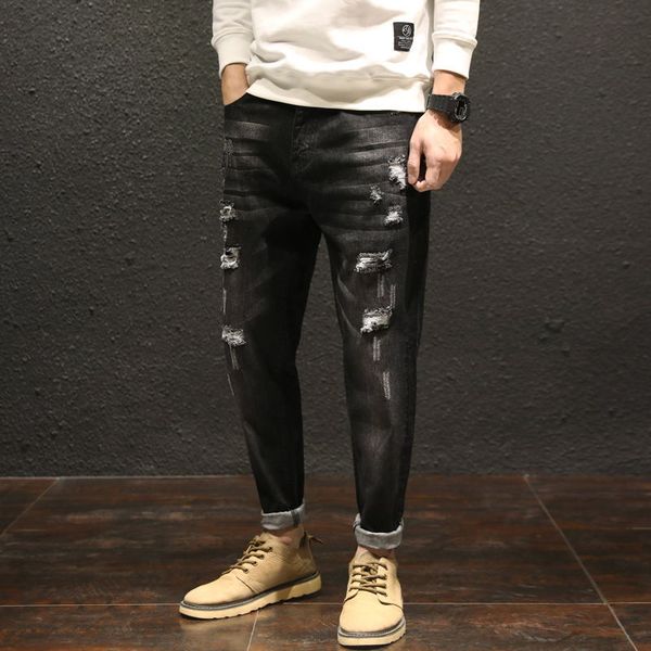 2018 japan style mens hole ripped jeans black mens classical pencil jeans pants plus size 42 fashion mid waist pants casual, Blue
2018 japan style mens hole ripped jeans black mens classical pencil jeans pants plus size 42 fashion mid waist pants casual, Blue