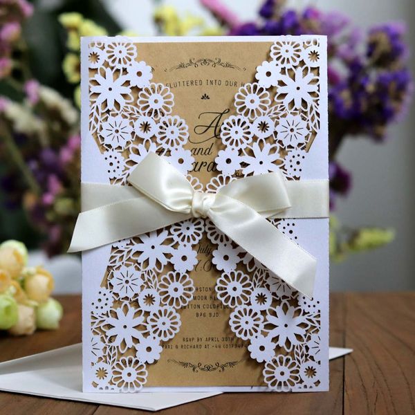 100pcs wedding invitations flower laser cut invitation cards for wedding party birthday with ribbon, Black
100pcs wedding invitations flower laser cut invitation cards for wedding party birthday with ribbon, Black