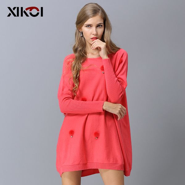 xikoi 2018 women new knitted sweater pullovers solid red color casual loose long sleeves o-neck kintted outwear 18002, White;black
xikoi 2018 women new knitted sweater pullovers solid red color casual loose long sleeves o-neck kintted outwear 18002, White;black