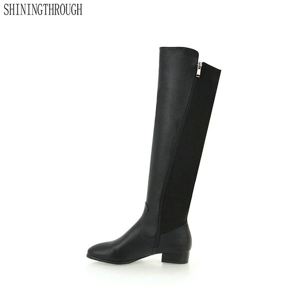 2019 women sweet fashion knee high zipper women boots spring autumn shoes 2.5cm low heel shoes large size 34-43, Black
2019 women sweet fashion knee high zipper women boots spring autumn shoes 2.5cm low heel shoes large size 34-43, Black