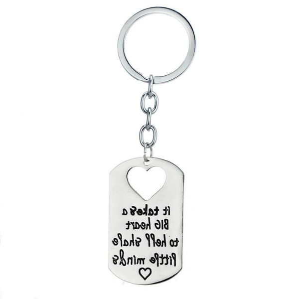 personalized hollow heart pendant keychain it takes a big heart to help shape little minds gift for teacher's day, Silver
personalized hollow heart pendant keychain it takes a big heart to help shape little minds gift for teacher's day, Silver