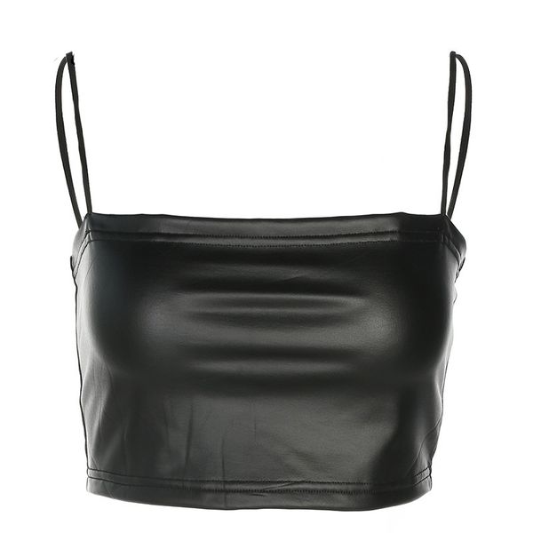 cropped leather tank womens summer black bralette crop backless camisole spaghetti strap tank vest, Black;white
cropped leather tank womens summer black bralette crop backless camisole spaghetti strap tank vest, Black;white