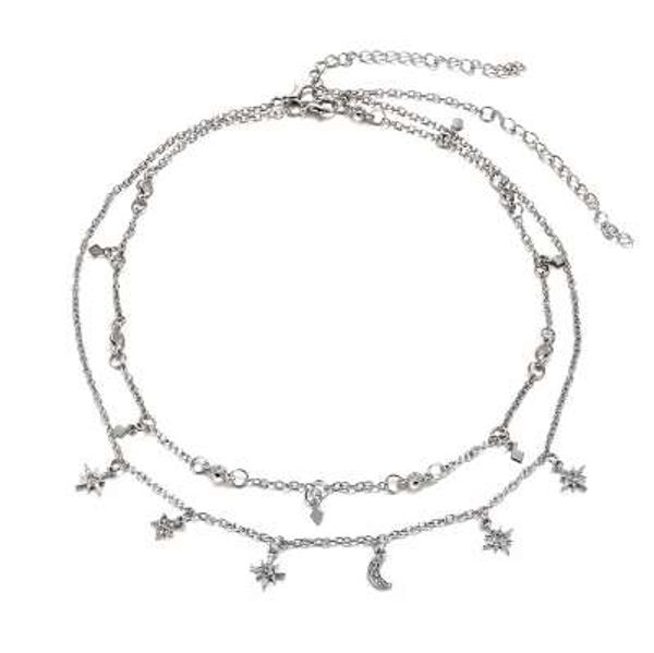 17km boho star moon multi layer pendant necklace for women 2018 bohemian flower necklaces vintage fashion collar costume jewelry, Silver
17km boho star moon multi layer pendant necklace for women 2018 bohemian flower necklaces vintage fashion collar costume jewelry, Silver