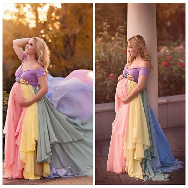 2021 off shoulder colorful chiffon prom dresses pregnant woman evening gowns sleeves short sleeve flowers sash party dress robes de soirée, Black
2021 off shoulder colorful chiffon prom dresses pregnant woman evening gowns sleeves short sleeve flowers sash party dress robes de soirée, Black