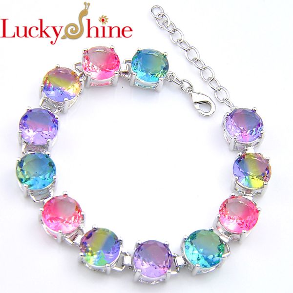 luckyshine fire round bi-colored tourmaline crystal zircon gem silver chain bracelets russia australia wedding bracelets, Black
luckyshine fire round bi-colored tourmaline crystal zircon gem silver chain bracelets russia australia wedding bracelets, Black