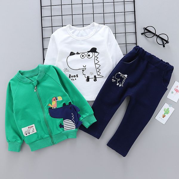 fashion children boys girls cartoon dinosaur clothes baby jacket t-shirt pants 3pcs/sets spring autumn toddler cotton tracksuits, White
fashion children boys girls cartoon dinosaur clothes baby jacket t-shirt pants 3pcs/sets spring autumn toddler cotton tracksuits, White